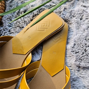 Mustard Strappy Flats