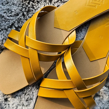 Load image into Gallery viewer, Mustard Strappy Flats