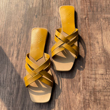 Load image into Gallery viewer, Mustard Strappy Flats
