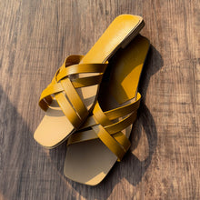 Load image into Gallery viewer, Mustard Strappy Flats