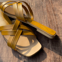 Load image into Gallery viewer, Mustard Strappy Flats