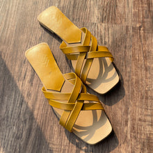 Load image into Gallery viewer, Mustard Strappy Flats