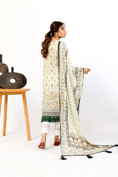 Floral Green - 2PC Unstitched Digital Printed Lawn