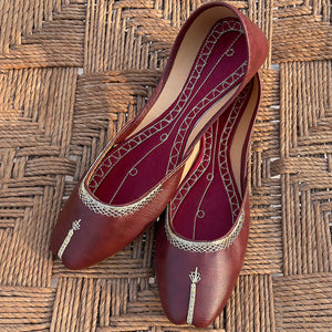 Textured Classic Brown Khussa