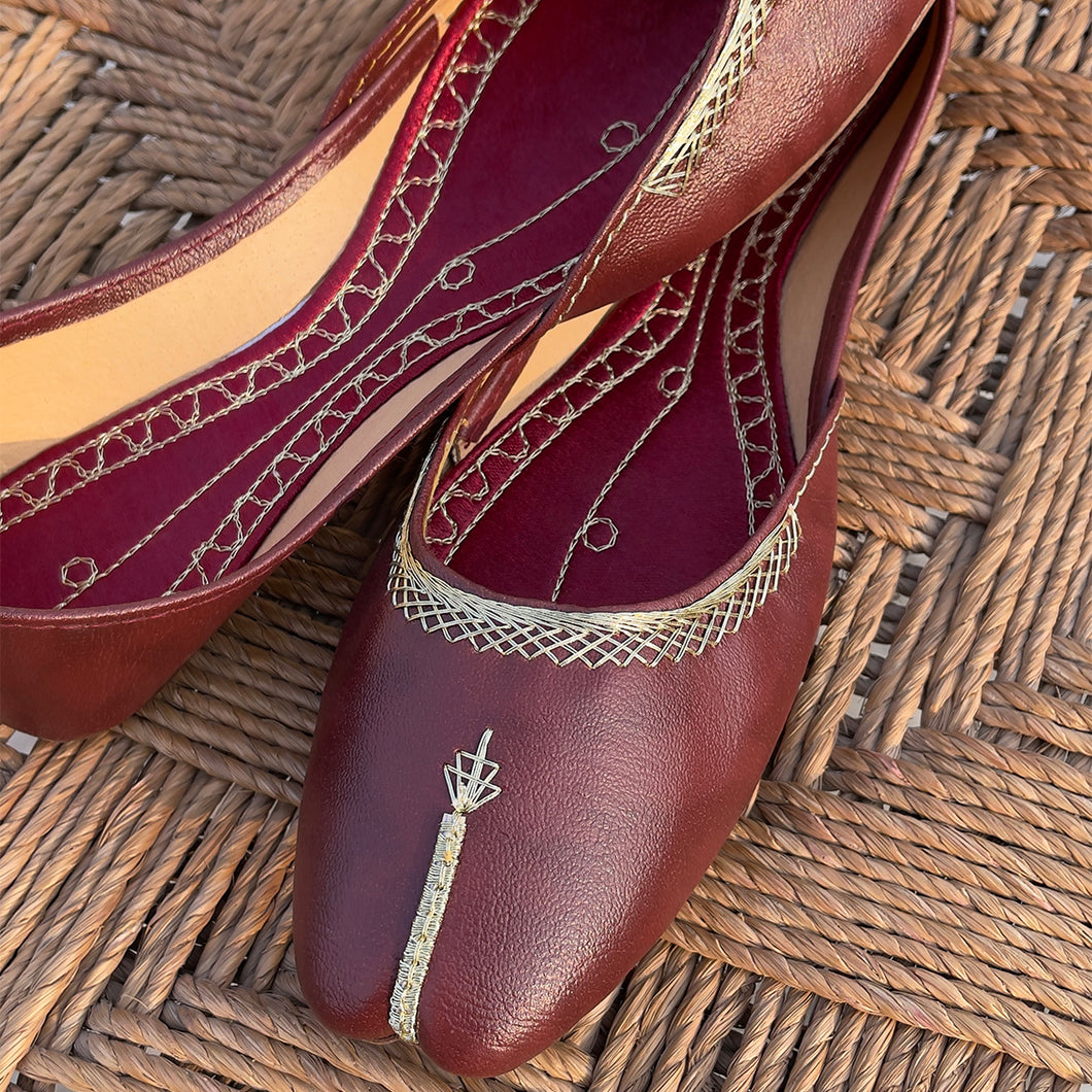 Textured Classic Brown Khussa