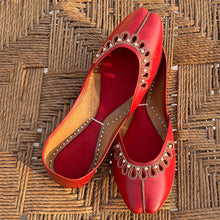 Load image into Gallery viewer, Beaded Fancy Red Khussa