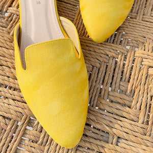 Yellow Suede Mules