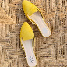 Load image into Gallery viewer, Yellow Suede Mules