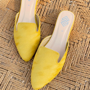 Yellow Suede Mules