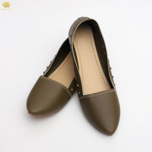 Olive Green Beaded Shoes