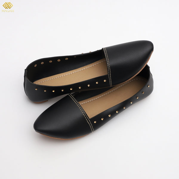 Beaded Black Basic Shoes