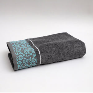 Blue Floral Jacquard Towel