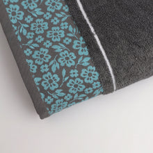 Load image into Gallery viewer, Blue Floral Jacquard Towel