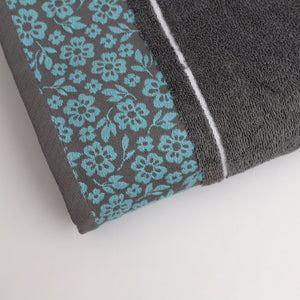 Blue Floral Jacquard Towel