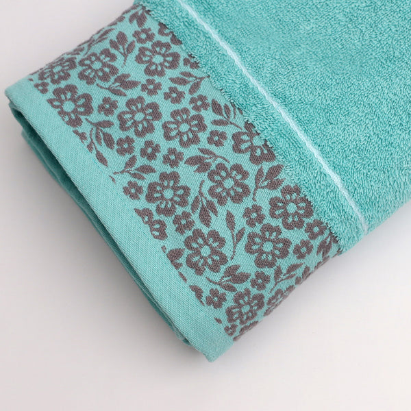 Blue Floral Jacquard Towel