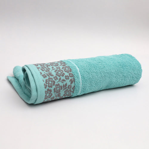 Blue Floral Jacquard Towel