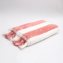 Load image into Gallery viewer, Pink &amp; White Bath Towel