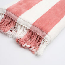Load image into Gallery viewer, Pink &amp; White Bath Towel