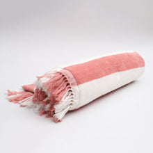 Load image into Gallery viewer, Pink &amp; White Bath Towel