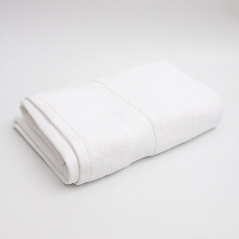 Textured Bordered White Towel
