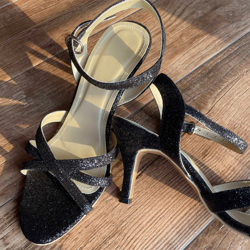 Black Sparkle Heels