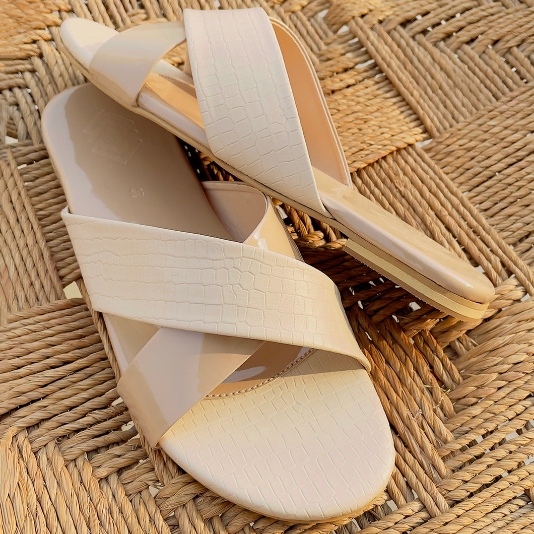 Beige Comfy Flats