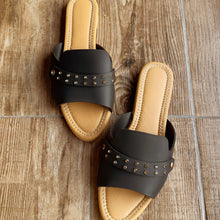 Load image into Gallery viewer, Black Beaded Flats