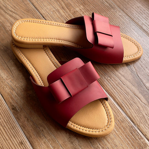 Dark Red Comfort Flats