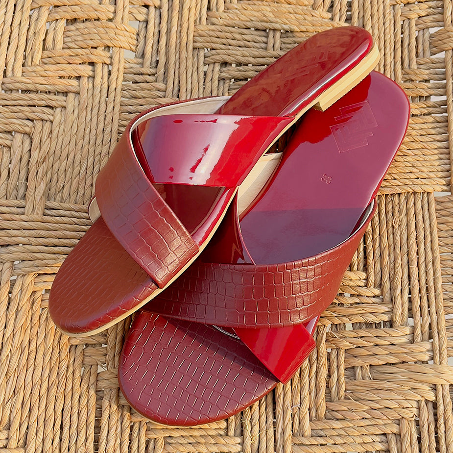 Maroon Comfy Flats