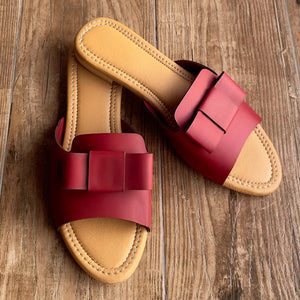 Dark Red Comfort Flats