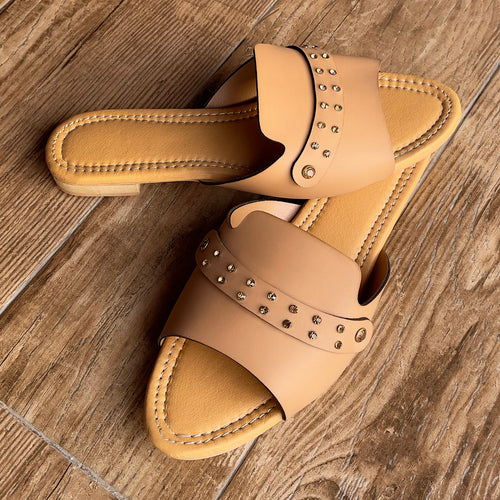 Skin Colored Beaded Flats